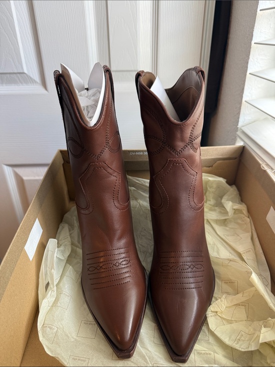 Dolce Vita Shoes - Dolce Vita Brown Pointed Toe Western Ankle Boots